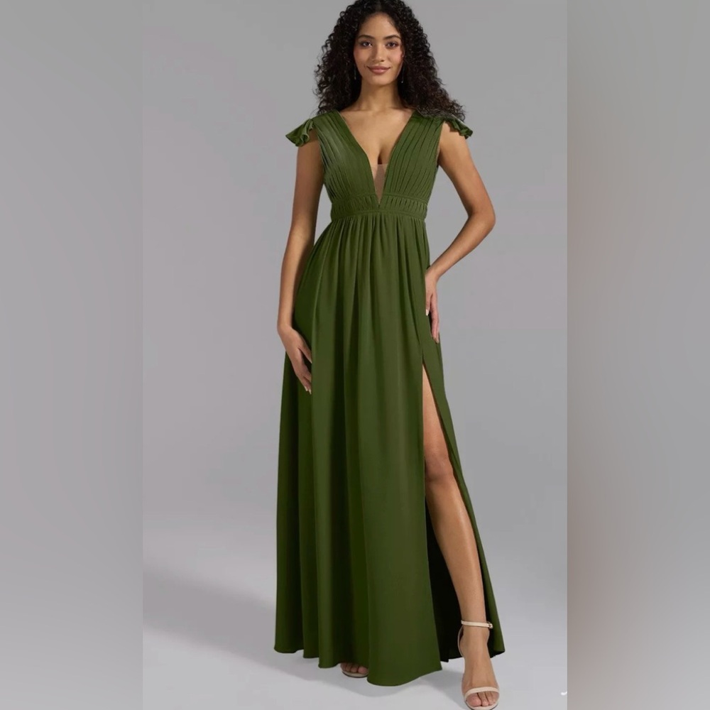 Olive Green Bridesmaid Dress AW Bridal